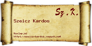 Szeicz Kardos névjegykártya
